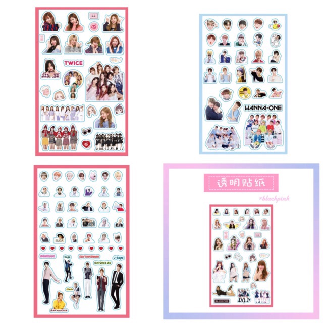 Sticker miếng dán BTS/Blackpink/Twice/Wanna One