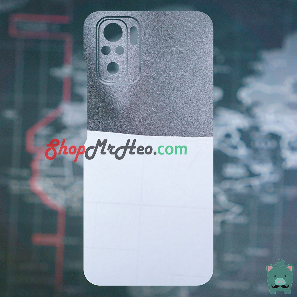Skin Dán Mặt Sau Lưng Vân 3D Xiaomi Redmi Note 10 - Redmi Note 10 Pro - Carbon, Hình hộp, Nhám, Vân Da