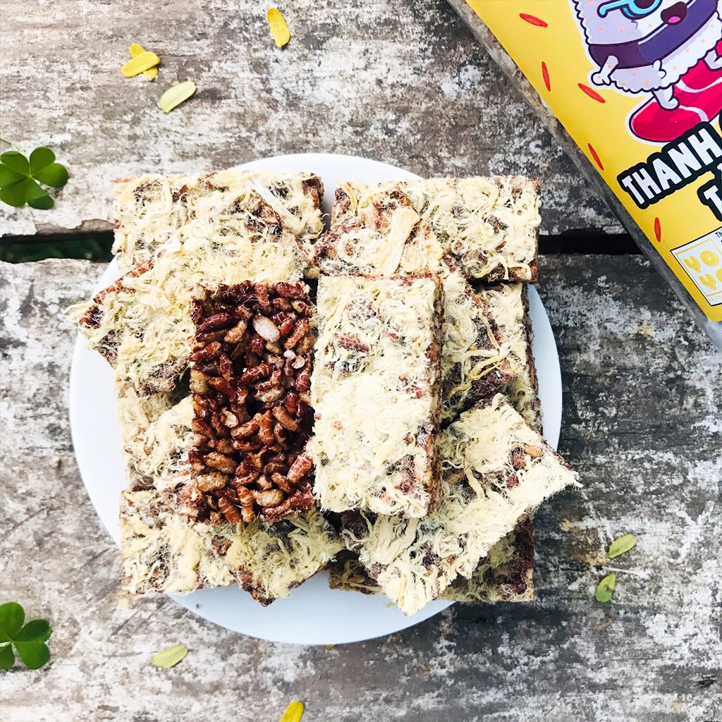 Thanh gạo lứt chà bông hũ 250g đồ ăn vặt Hà My
