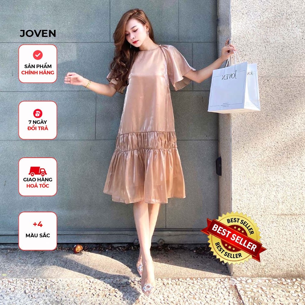 Đầm thiết kế cánh tiên cao cấp suông sang chảnh lụa organza Joven