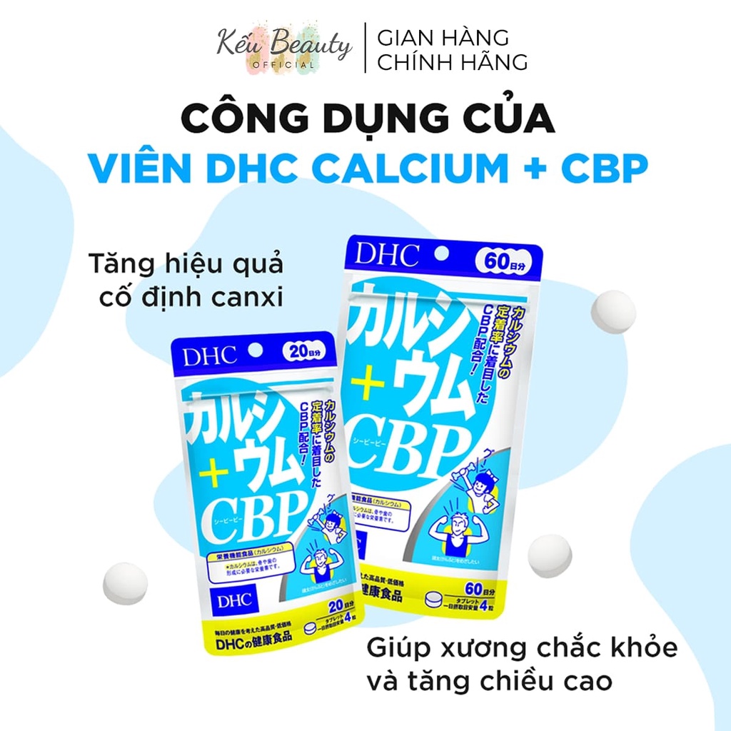 Viên uống bổ sung canxi DHC calcium + CBP chắc khỏe xương 30 và 90 ngày (120 và 360 viên)