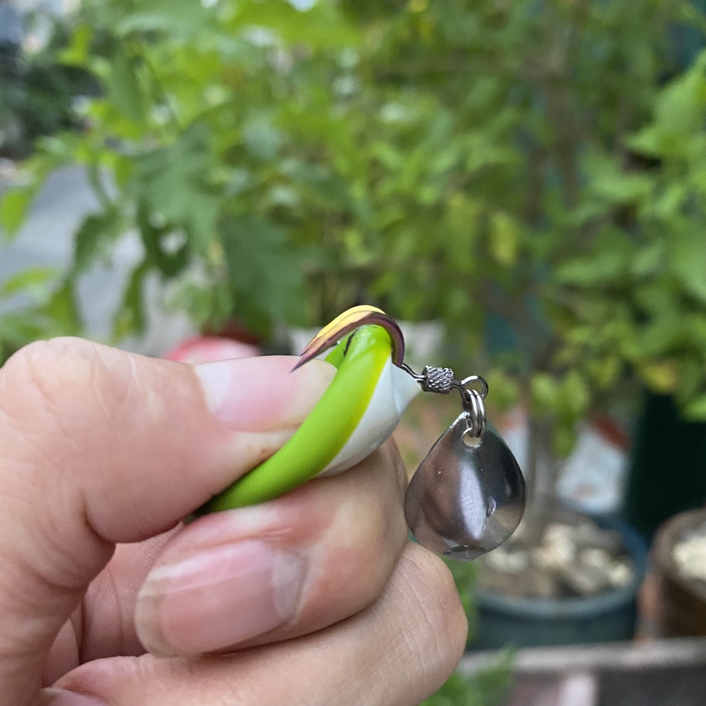 Mồi câu cá lóc nhái hơi F35 Titan, 6g câu nổi- 9g câu chìm, dài 3,3cm. Mồi nhái hơi A33 lưỡi độ