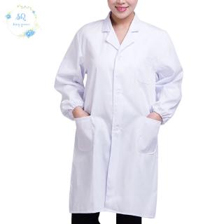 Sq❤Áo Khoác Bác Sĩ Màu Trắng Size S-3XL
