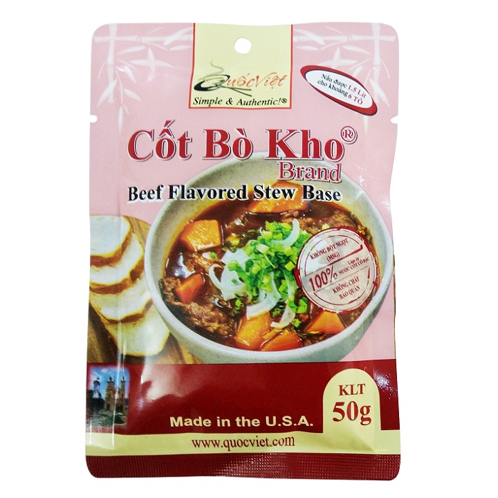 Cốt Bò Kho Quốc Việt - Nhập khẩu USA - Beef Stew Base (50g)