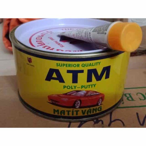 Bột bả oto xe máy Matit vàng ATM 1kg 2 thành phần