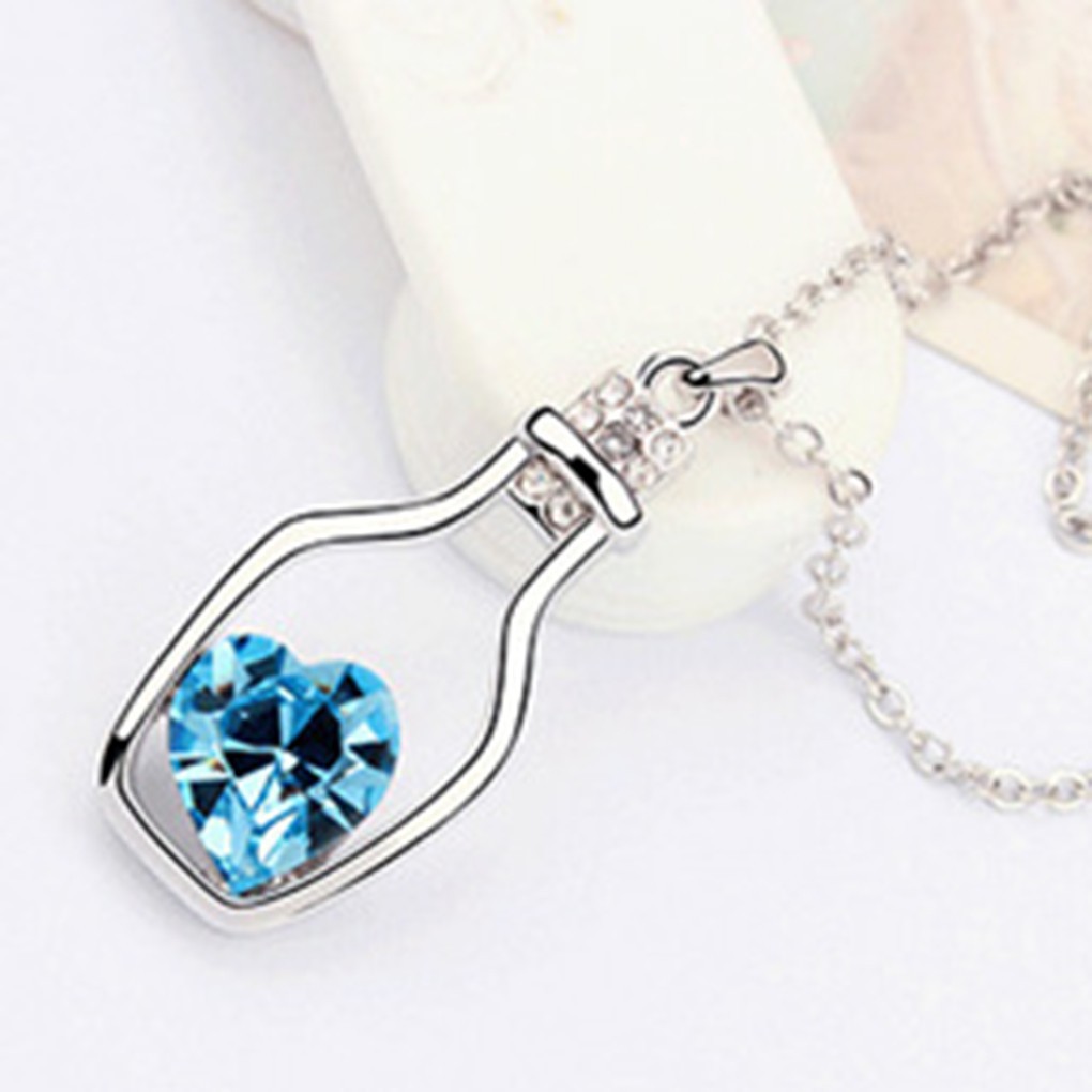 Dây chuyền hợp kim mặt lọ pha lê siêu đẹp