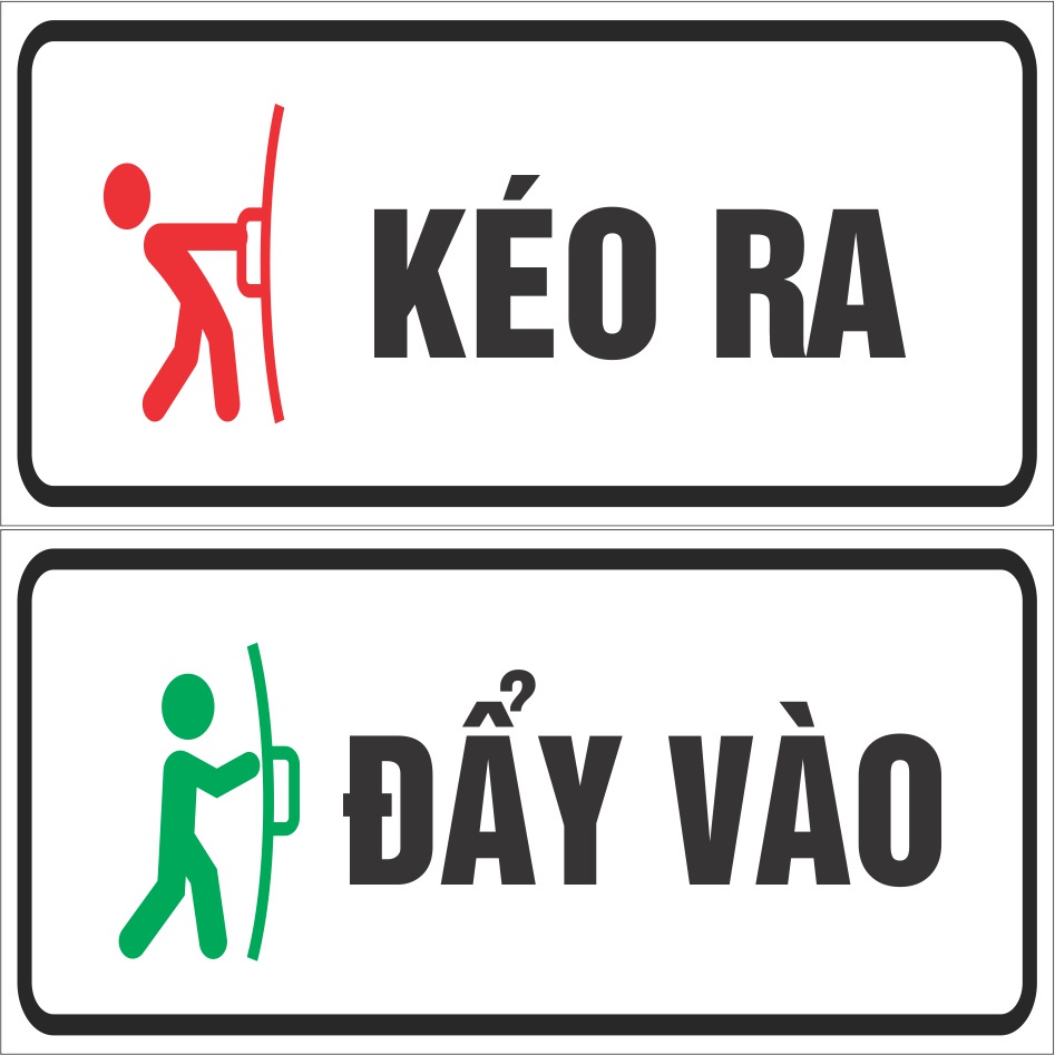 Bảng kéo đẩy - push pull, bảng kéo ra đẩy vào decal dán cửa kính giá tốt