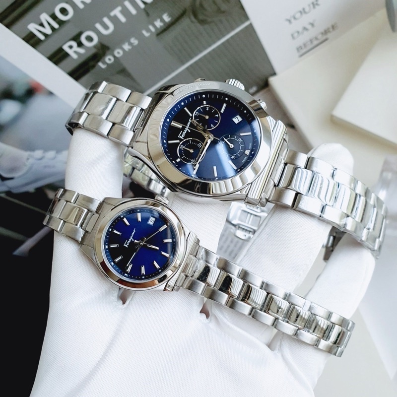 Đồng hồ cặp Ferragamo Couples 1898- Phong cách, sang trọng, đẳng cấp và bền bỉ, lên tay bao đẹp.