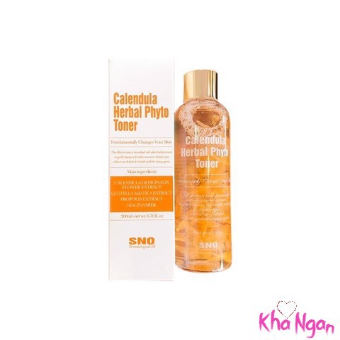 Nước Hoa Cúc Chứa Cánh Hoa Tươi SNO Calendula Herbal Phyto Toner 200ml