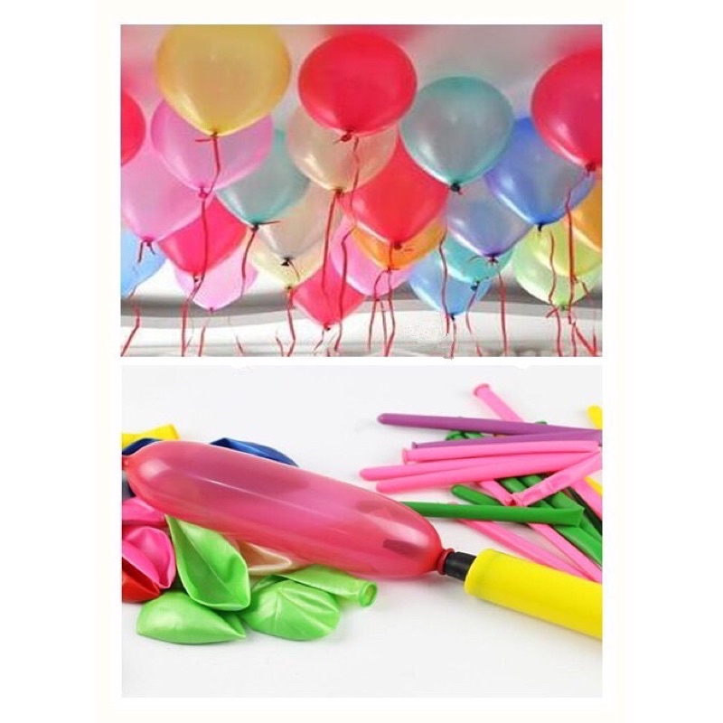 Bơm bóng cầm tay ống nhựa cỡ bé, bơm bóng phao, bơm bóng bay sinh nhật