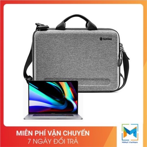 TÚI ĐEO CHÉO CHỐNG VA ĐẬP TOMTOC (USA) EVA FOR MACBOOK PRO 15″/MACBOOK 16″ GRAY (A25-E01G)