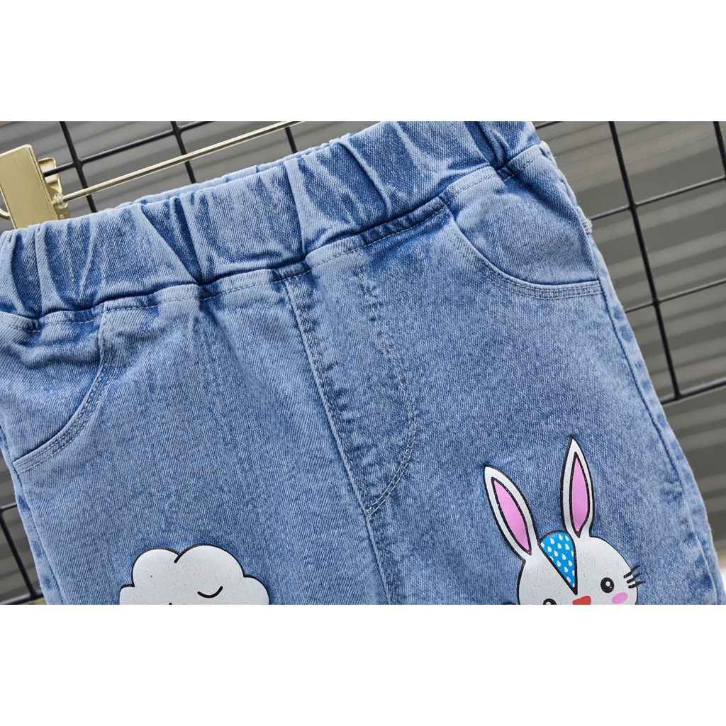 Quần Jean Bé Gái Họa Tiết Thêu Hoa Cúc Sịn Sò - Hàng Quảng Châu Cao Cấp (QB17-QB50)