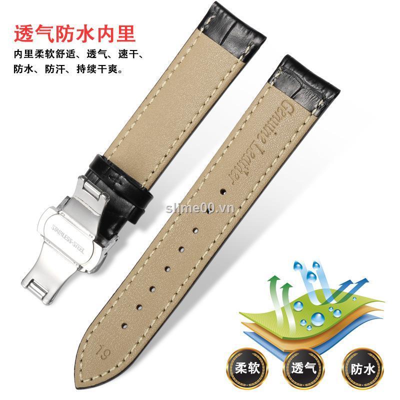 Dây đeo đồng hồ bằng da bò khóa bướm cho Seiko no. 5 20 22mm