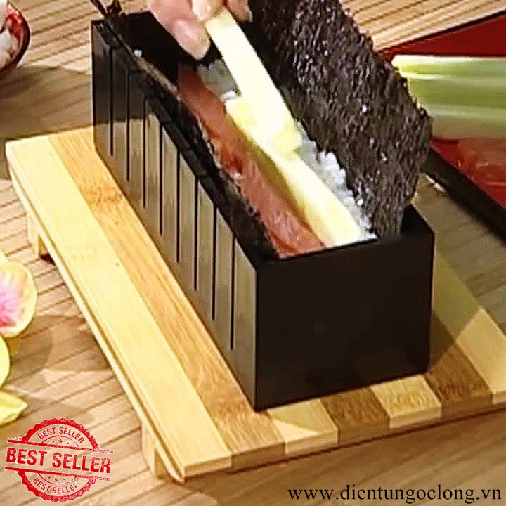 Bộ Dụng Cụ Khuôn Làm Sushi Cơm Cuộn Kimbap 10 Món Chất Liệu Nhựa PP Thực Phẩm An Toàn Sức Khỏe