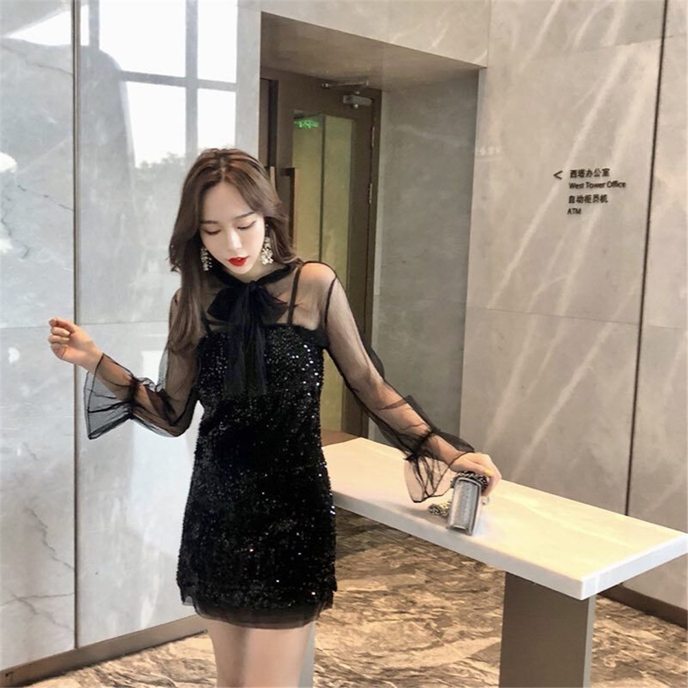 ĐẦM DRESS NỮ TAY LƯỚI ULZZANG | BigBuy360 - bigbuy360.vn