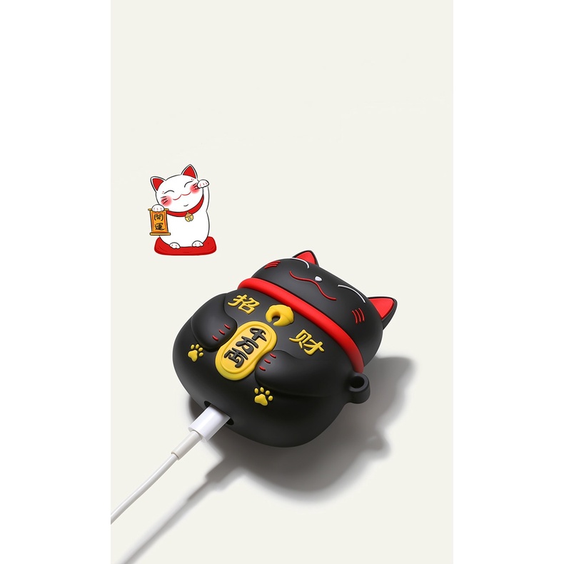 Vỏ bảo vệ hộp sạc tai nghe Airpod Pro 1 2 phong cách hoạt hình 3D bằng silicon có móc khóa