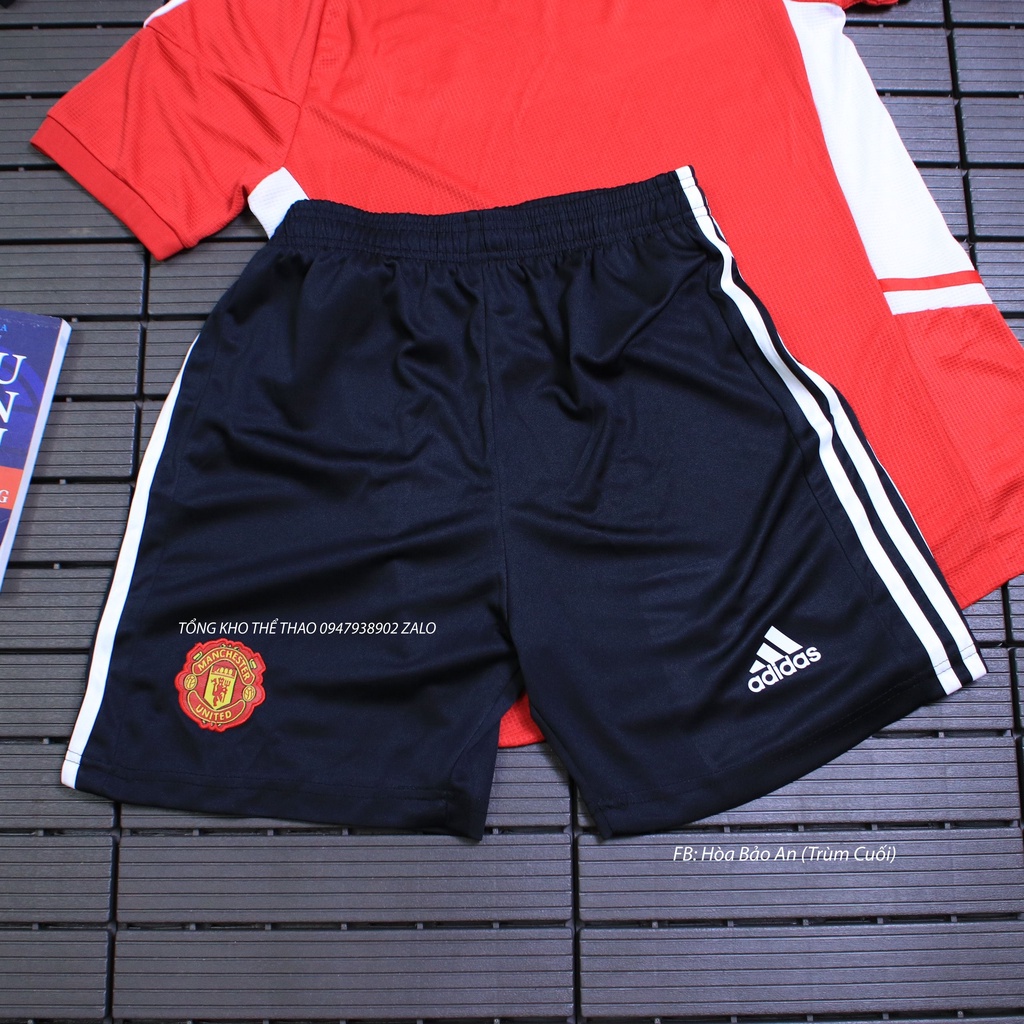 Áo Đá Banh CLB Manchester United Training 2023 Màu Đỏ Quần Đen - Áo MU Training Chất Vải Gai Thái Chuẩn áo tập thi đấu