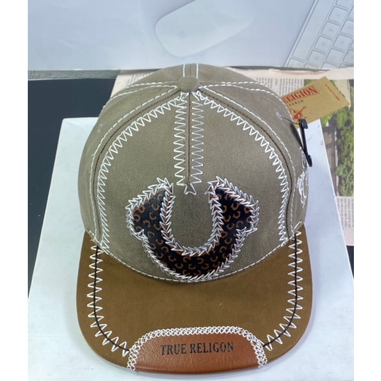 nón kết snapback da lộn phối da - mũ ông địa U full tem đậm chất thể thao nam