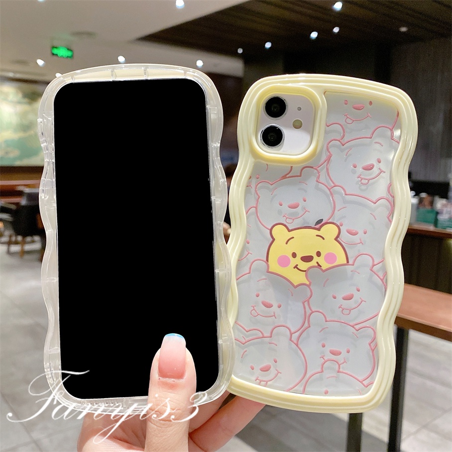 Ốp Điện Thoại Mềm Trong Suốt In Hình Gấu Pooh/Dâu Tây Cho iPhone 13 12 Mini 13 12 11 Pro Max X XR Xs Max
