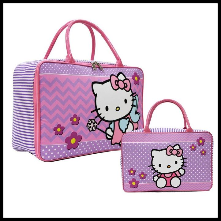 Túi Du Lịch Vải Canvas In Hình Hello Kitty Dễ Thương