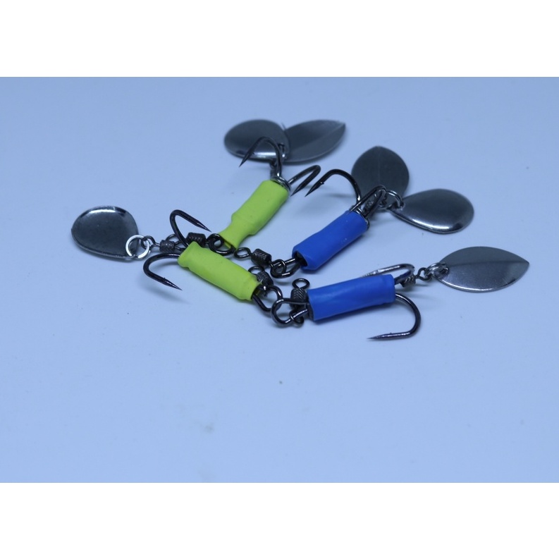 Double Hook 1/0 F35 . Lưỡi câu nhái hơi dành riêng cho F35 dùng để câu cá lóc làm bằng thép không ghỉ