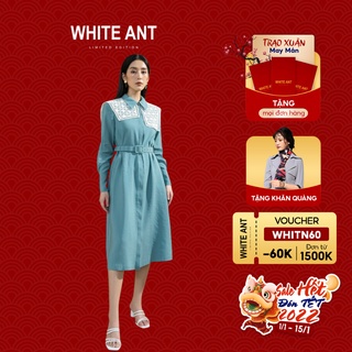 Đầm Sơ Mi Công Sở Nữ WHITE ANT MADDY MIDI DRESS Ren Cổ Bản Lớn Kèm Đai Eo Tinh Tế, Chất Vải Cao Cấp 120400093.985