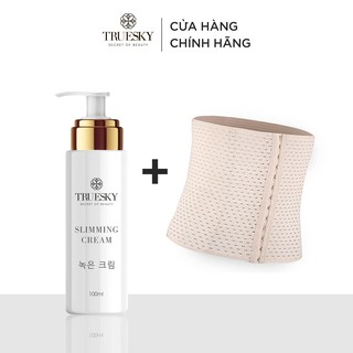 Bộ sản phẩm tan mỡ bụng Truesky gồm 1 kem tan mỡ bụng quế gừng 100ml & 1 đai nịt bụng quấn nóng cao cấp