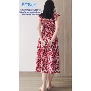 ĐẦM LỤA HOA CÁNH TIÊN (HÌNH SHOP TỰ CHỤP+ freesize 45kg đến 65kg)