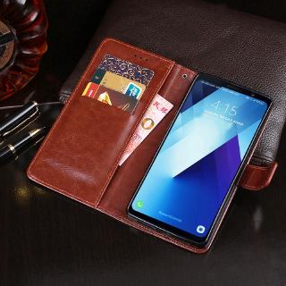 Samsung Galaxy A8 Plus 2018 Slim Leather Flip Wallet Case Magnetic Stand Cover
