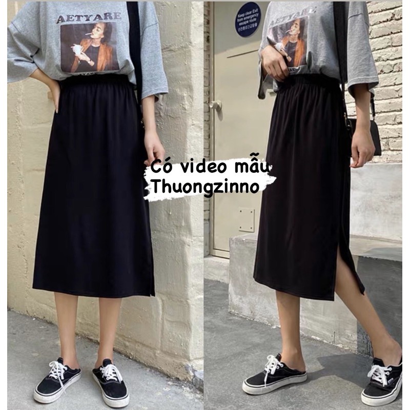 Chân váy dài dáng suông cạp cao loại đẹp