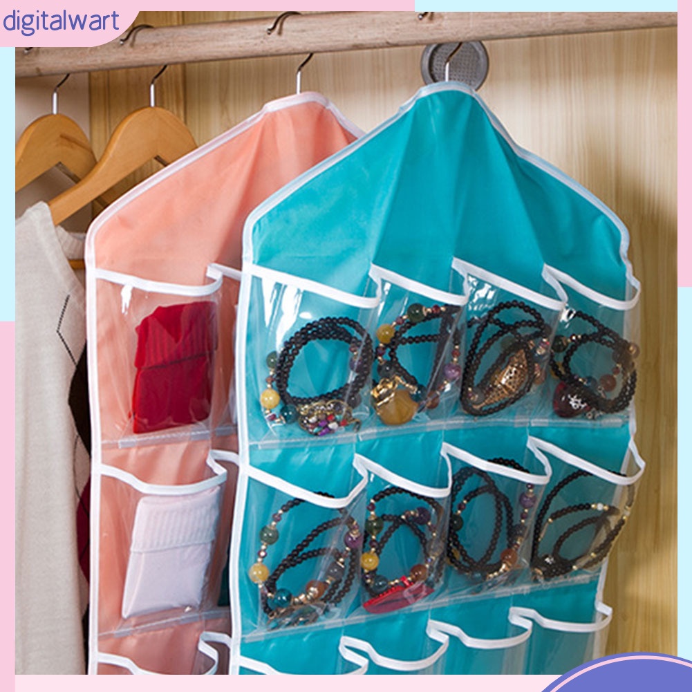 Túi Treo Trong Suốt 16 Ngăn Đựng Đồ Lót / Vớ Chống Bụi Bẩn Tiện Dụng