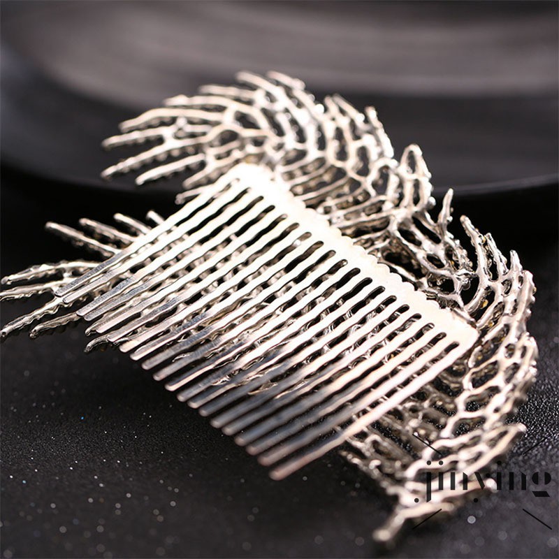 GETNOIVAS Cài tóc hình chiếc lá đính đá thanh lịch cho cô dâu