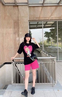 Bộ đồ nữ mặc nhà in hình trái tim
