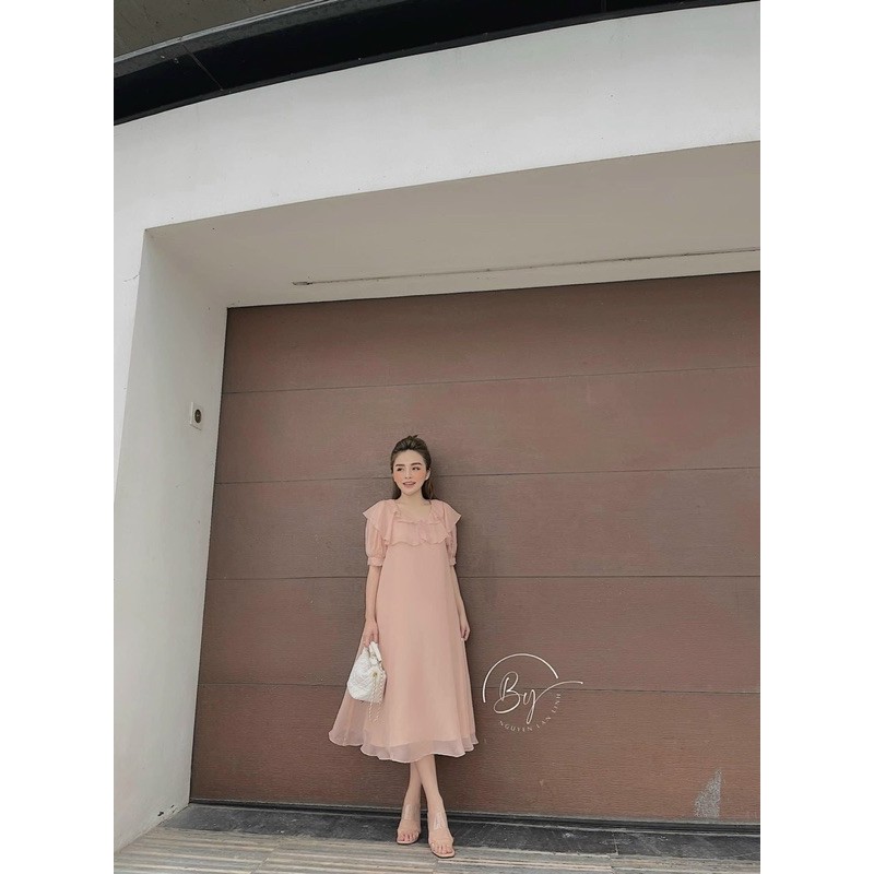 váy tơ óng 2 lớp cổ bèo | BigBuy360 - bigbuy360.vn