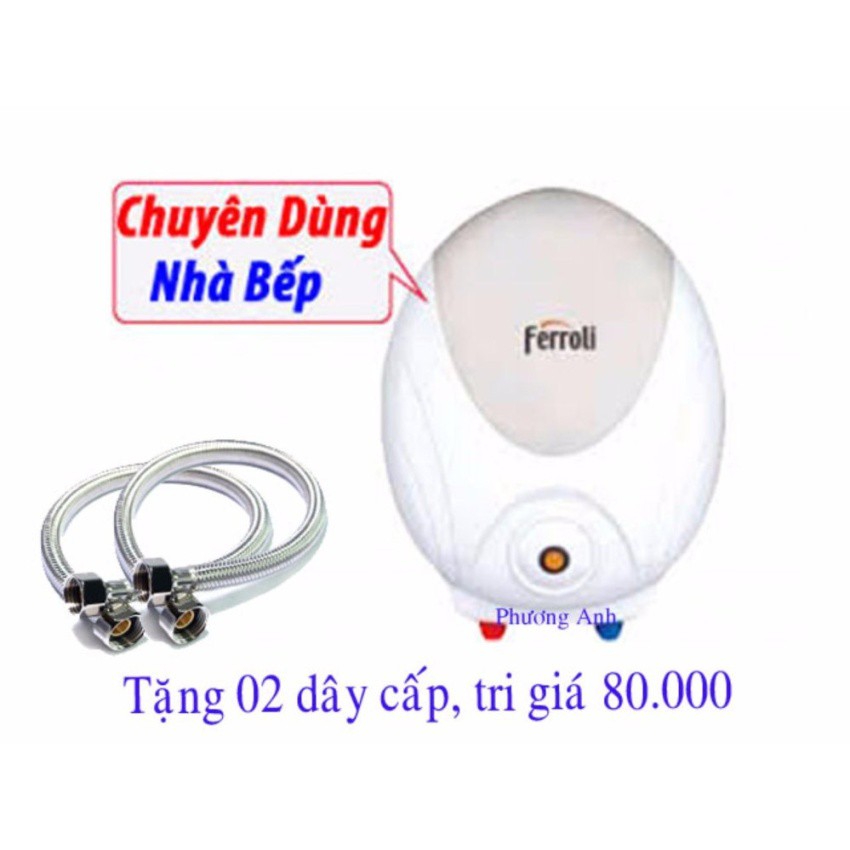 Bình nước nóng gián tiếp Ferroli Hotdog E 5L + Tặng 02 dây cấp lắp bình