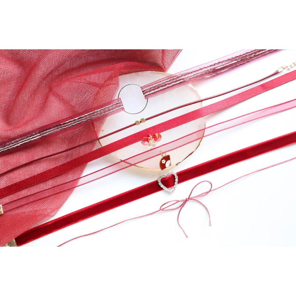 BST Choker tông màu đỏ quyễn rũ nồng cháy A-CK19-24 Maycorner