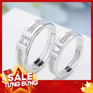 Nhẫn đôi nam nữ Bạc 925 -30% mẫu mã đẹp freesize thời trang hàn quốc Q001 - Tặng Hộp đẹp 1 cặp -Hàng nhập khẩu
