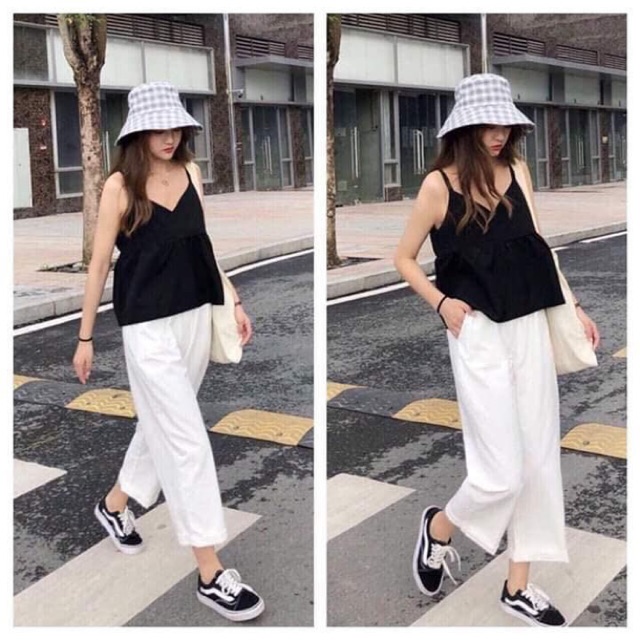 Quần culottes nữ đũi sớ siêu đẹp