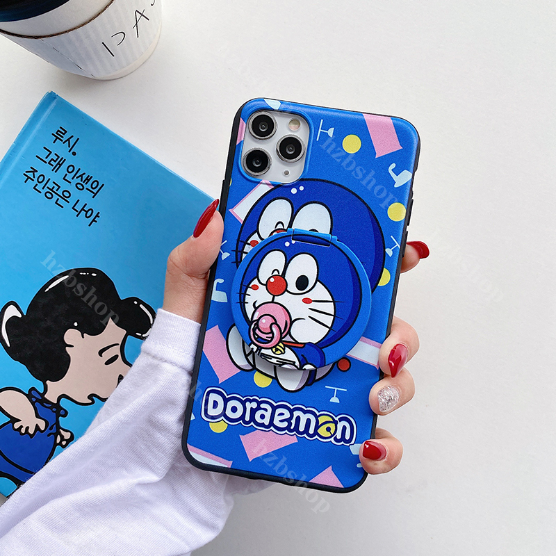 Ốp Lưng Silicone Tpu Hình Doraemon Có Gương Cho Samsung Galaxy J8 J6 J2 Pro 2018 J2 J4 J5 J6 J7 Prime J3 2017 2015 J1 2016