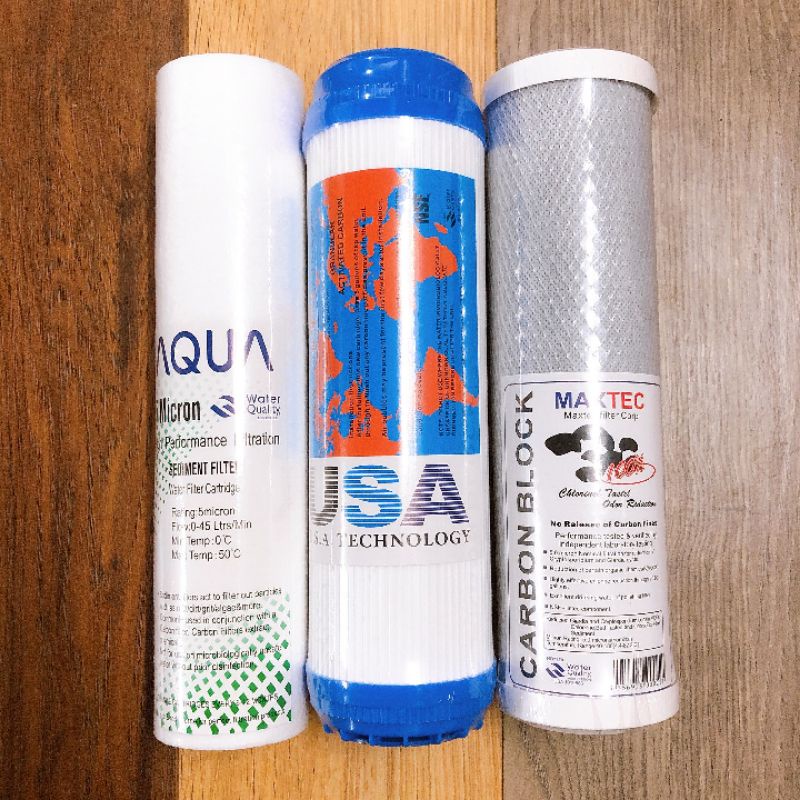 BỘ 3 CẤP LỌC ( 3 LY TRONG ) ⚡️ XẢ KHO ⚡️ 10 INCH 1 RON LỌC NƯỚC - BỘ 3 LỌC NƯỚC, CẶN BẨN, KHỬ MÙI - BỘ 3 LỌC THÔ