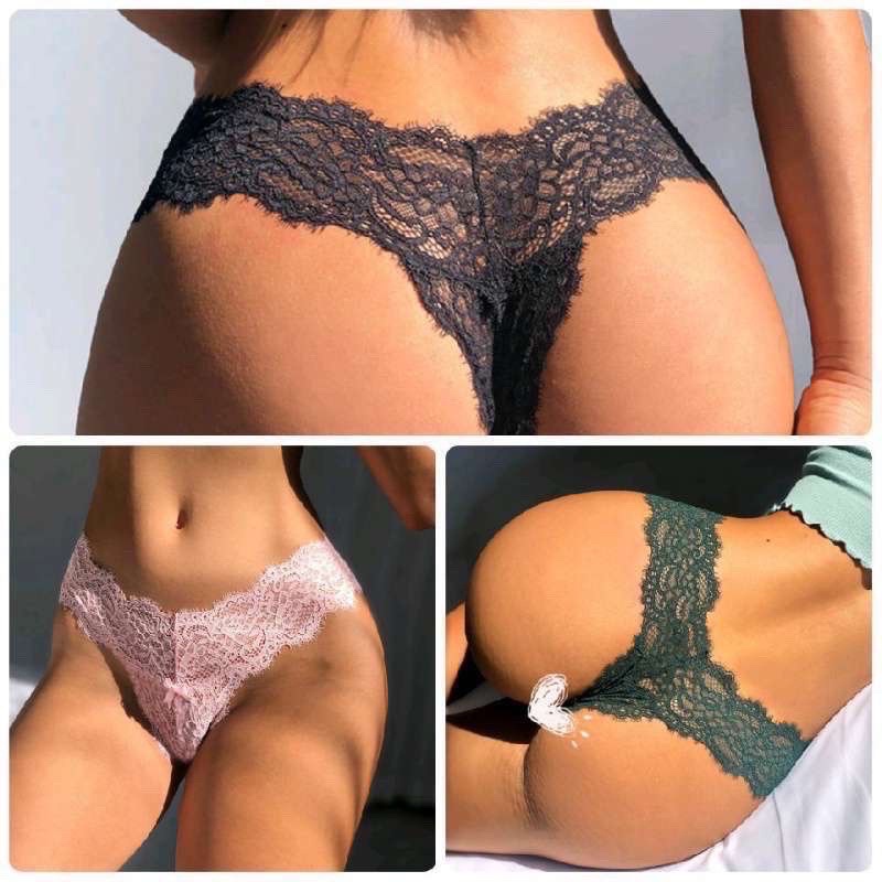 Quần lót ren nữ lọt khe chữ Y ren mềm mại hoạ tiết đính nơ nhỏ sexy quyến rũ 8003