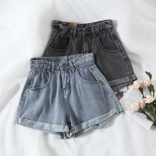 Quần Short bò cạp cao sắn gấu quần