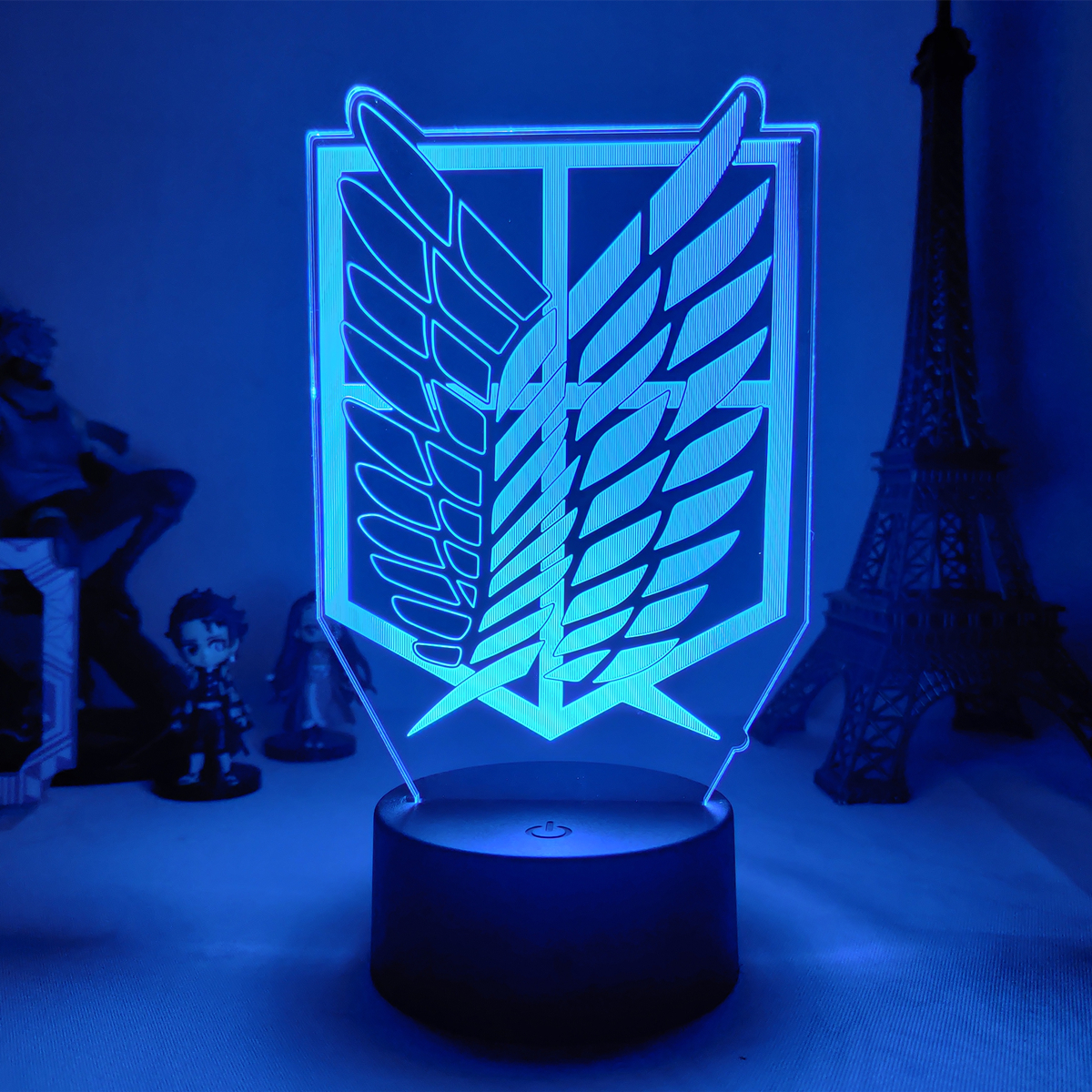 3d Illusion Led Night Light Wings of Liberty Figure 7 Colors Changing Nightlight for Kids Room Decor Table Lamp Attack on Titan Gift