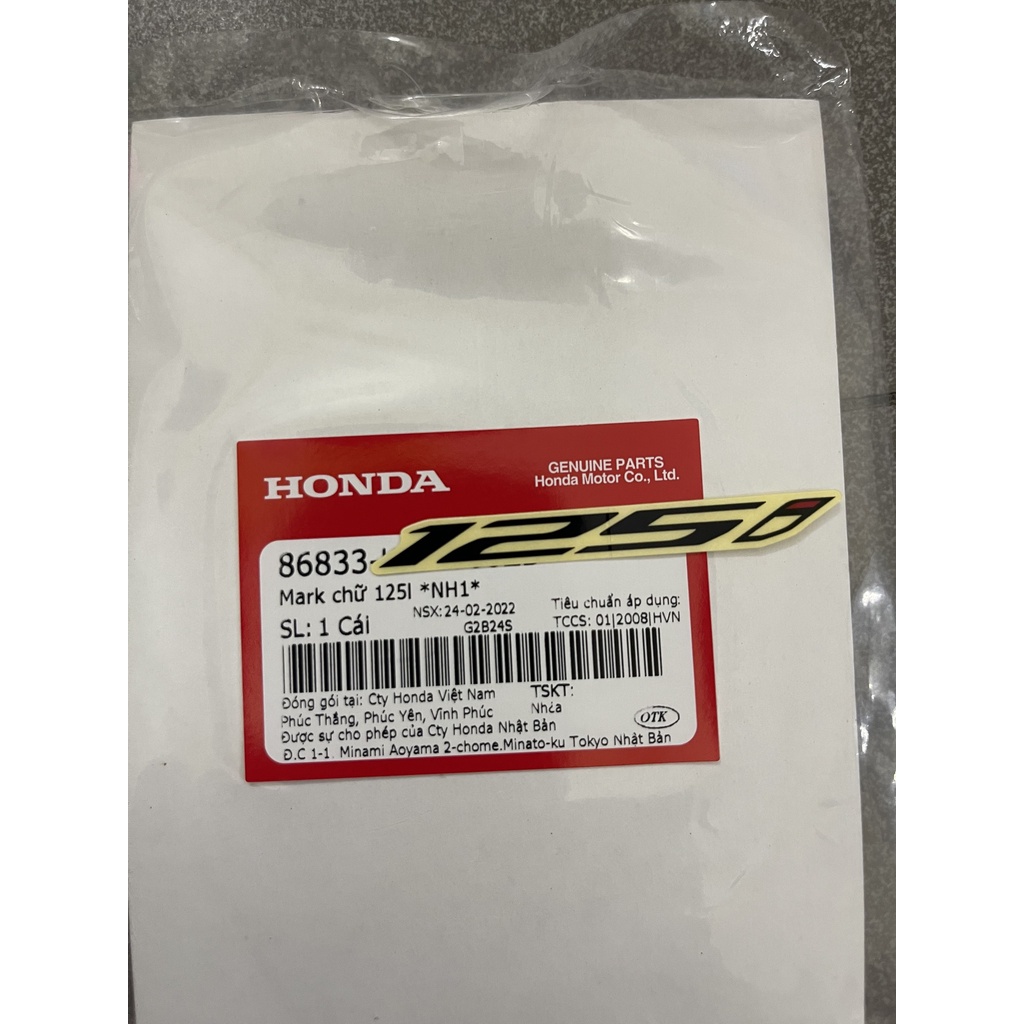 tem chữ 125 i 150i hàng chính hãng 86833k77v00za