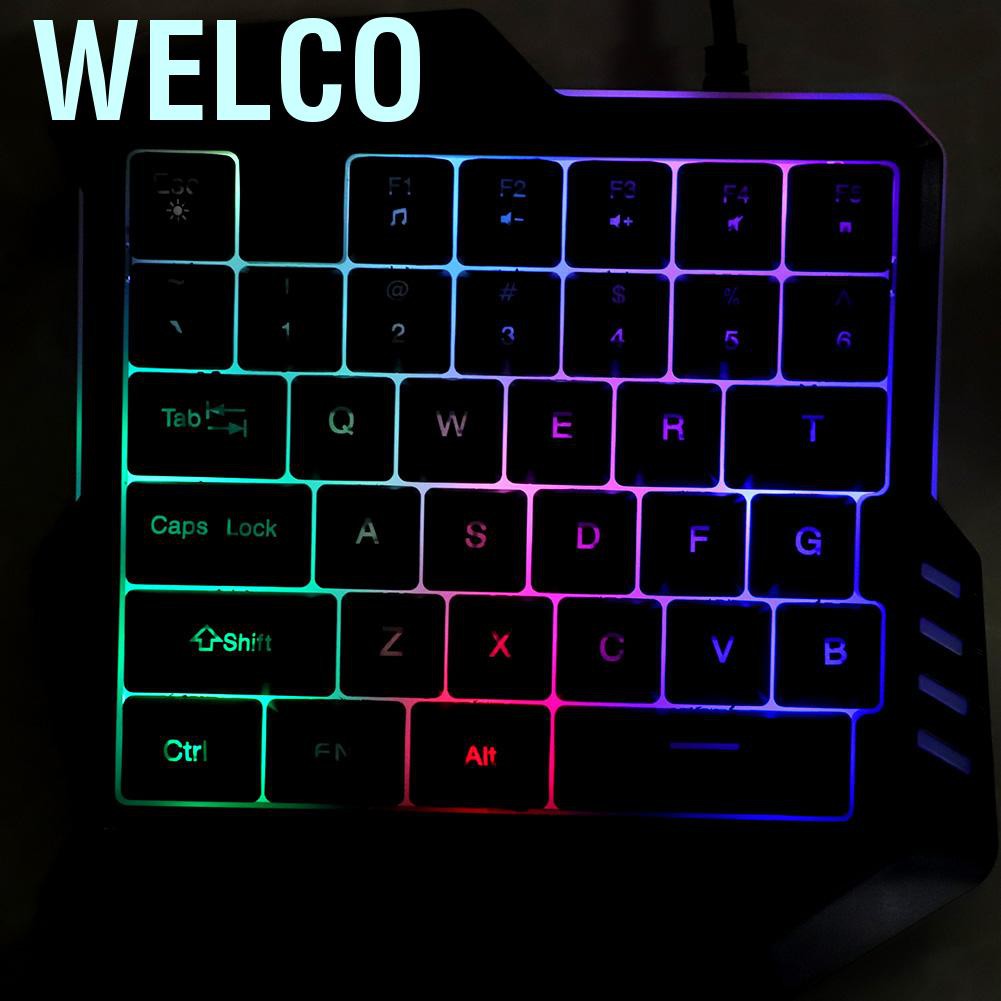 Bàn Phím Cơ Gaming Welco, Led Rgb, Led 7 Màu