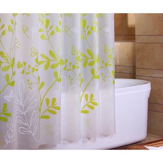 Rèm phòng tắm / rèm cửa chống nước PE 180cm x 180cm lá xanh