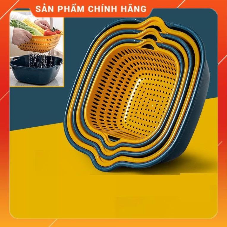 Bộ 3 Rổ Thau 6 Món Rửa Rau Củ Quả Tiện Ích