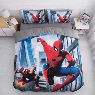 Bộ chăn ga gối cotton hoạt hình 3d siêu nhân nhện