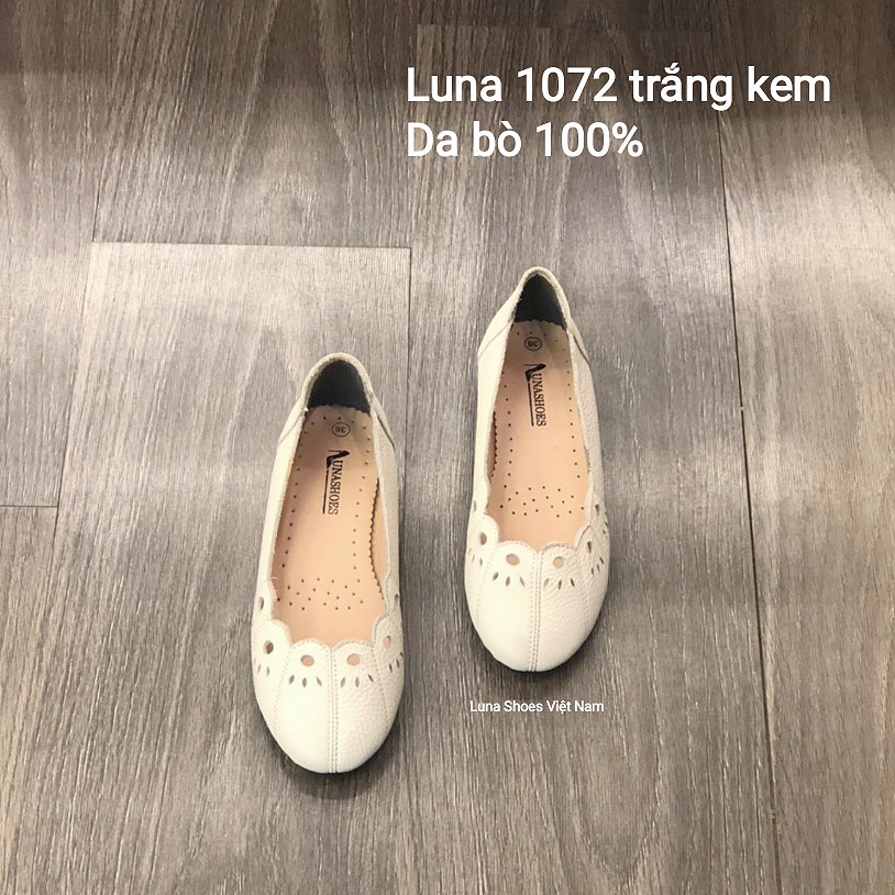 Giày búp bê nữ mũi tròn Lunashoes (1072) mũi nhọn da thật cao cấp nhiều màu (BH 24TH) giầy nữ trung niên