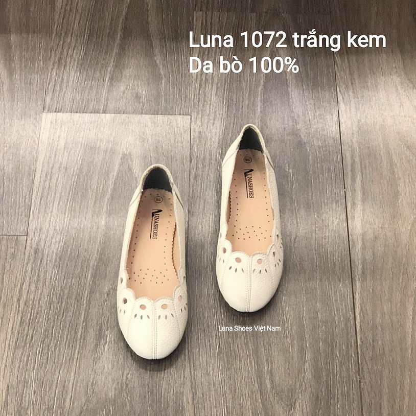 Giày bệt nữ mũi tròn da bò thật 100% và bảo hành 2 năm 1 đổi 1 LUNASHOES 1072 êm chân dễ phối đồ